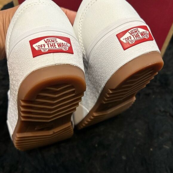 VANS Asher white platform slip on shoes sneakers women’s 9 new - Picture 5 of 7